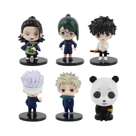 Colección de figuras de Jujutsu Kaisen en una estantería