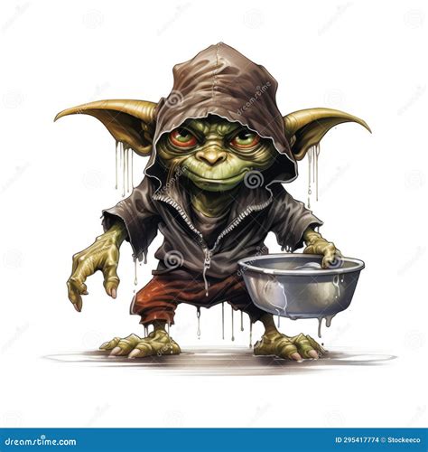 Ilustración de un goblin en un estilo artístico fantasioso