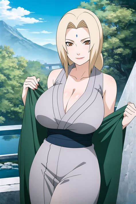 Tsunade Senju utilizando su fuerza sobrehumana
