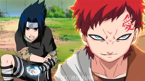 Sasuke y Gaara en medio de su intensa batalla.