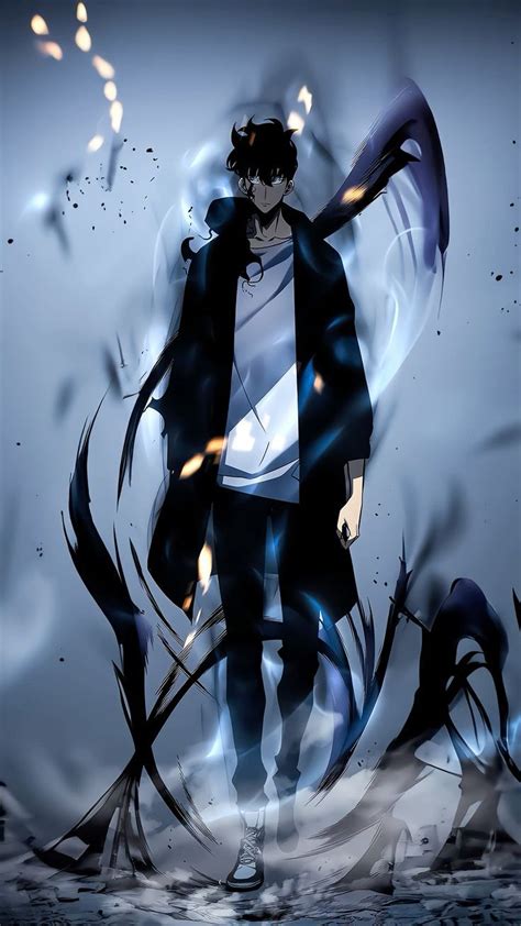 Ilustración de Sung Jin-Woo como Rey de las Sombras