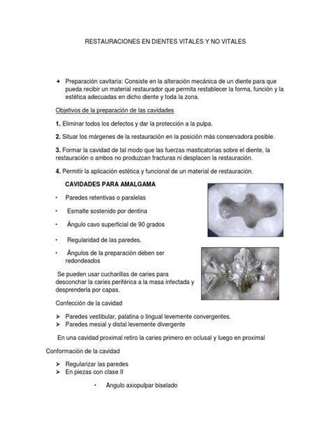 Esquema de dientes vitales y no vitales