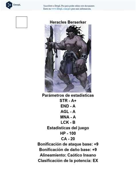 Estadísticas y Prioridades para Berserker Mayhem