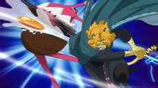 Tamago y Pedro en combate