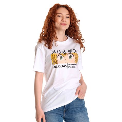 Camiseta blanca para mujer con estampado de Meliodas de The Seven Deadly Sins