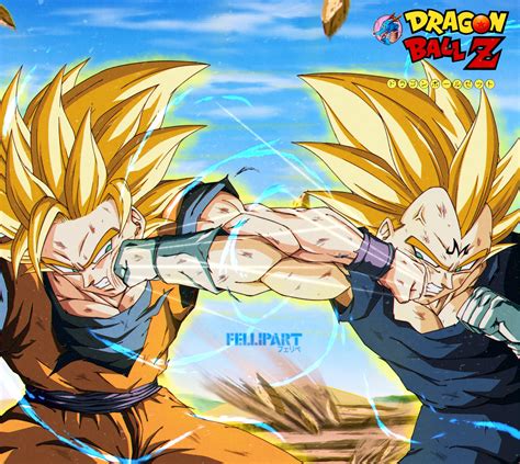Majin Vegeta enfrentándose a Goku