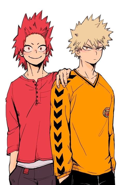Katsuki Bakugo y Eijiro Kirishima haciendo equipo