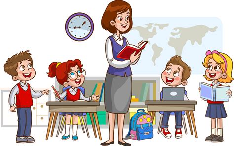 Ilustración de una maestra en un contexto escolar