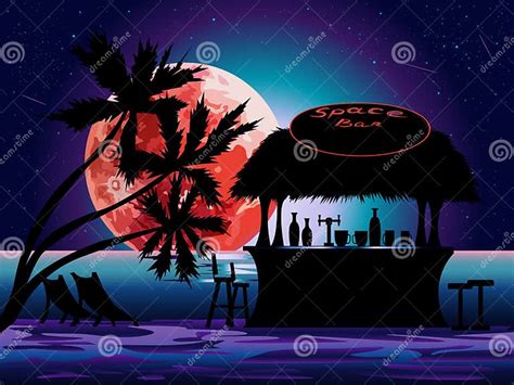Ilustración de un bar nocturno