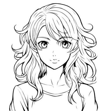 Ilustración de un personaje de manga con cabello largo y sedoso.