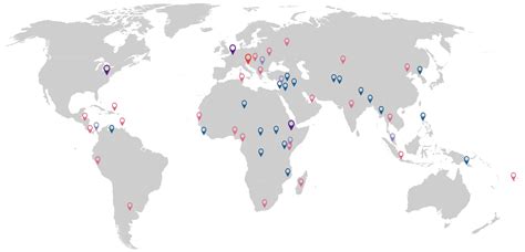 Mapa mostrando la presencia global de Grindr y organizaciones asociadas