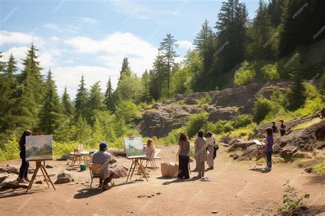 Reedus pintando en el bosque