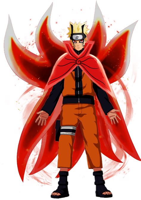 Ilustración de Naruto en su modo Jinchūriki