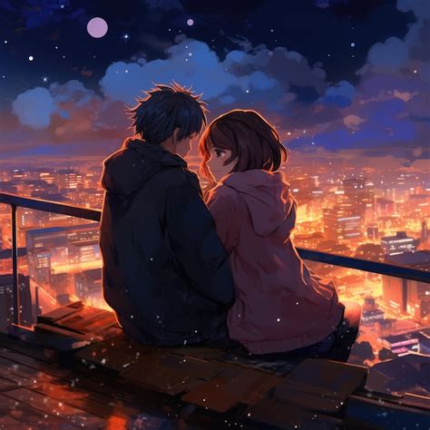 Pareja de anime en barco