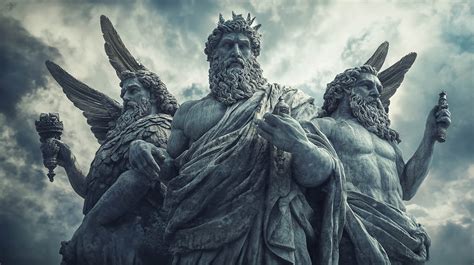 Ilustración del mundo de Mistarcia con humanos, dioses y demonios