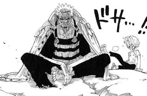 Sanji descubriendo que Zeff se ha comido su propia pierna.