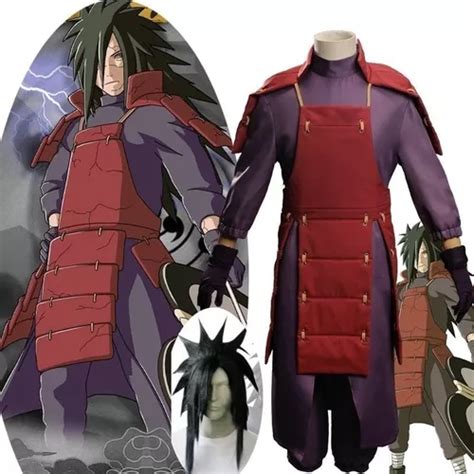 Retrato de Madara Uchiha con su traje de Konoha