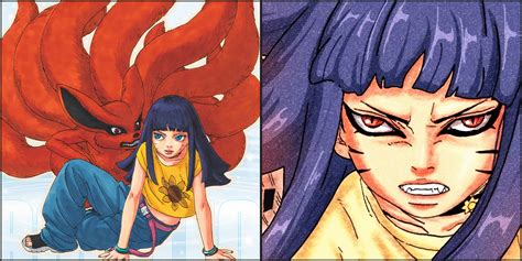 Himawari Uzumaki con un aura de chakra