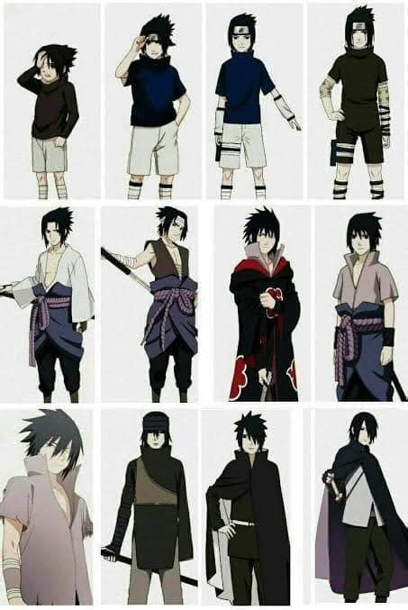 Evolución del vestuario de Sasuke Uchiha