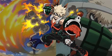 Katsuki Bakugo usando su Quirk
