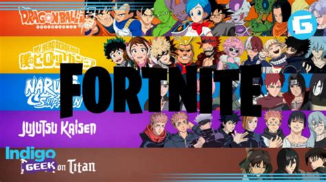 Logos de colaboraciones de Fortnite con animes