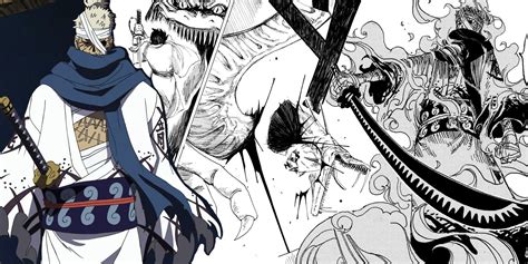 Ilustración de Zoro luchando contra Ryuma en el tejado.