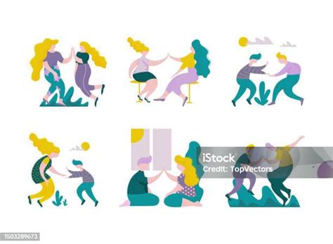 Ilustración de personajes de manga interactuando