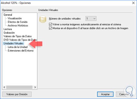 Interfaz de Alcohol 120% mostrando la opción de montar imagen