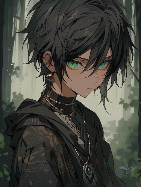 Ilustración de un personaje de manga con maquillaje elaborado