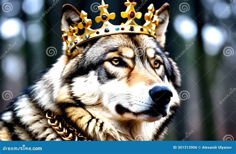 Una lobo con una corona de rey