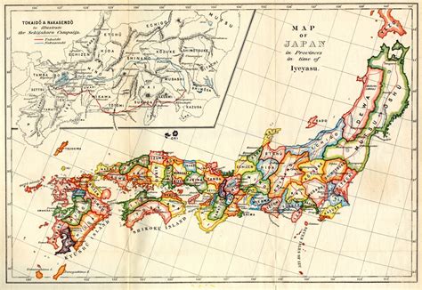 Mapa del Japón Feudal durante el Período Sengoku
