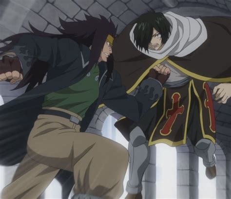 Gajeel y Rogue en combate