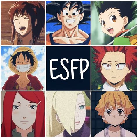 Representación de la personalidad ESFP en el anime