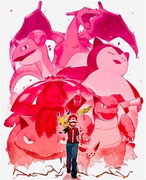 Ilustración de Red, el entrenador legendario de Kanto