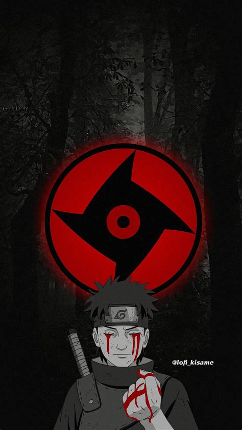 Ilustración de Shisui Uchiha con su Sharingan activado