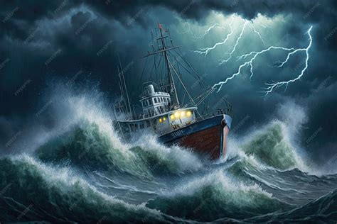 Barco de Foxy en medio de una tormenta