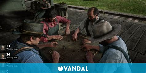 Captura de pantalla del juego de dominó en Red Dead Redemption 2.
