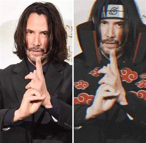 Keanu Reeves como Itachi Uchiha fan art