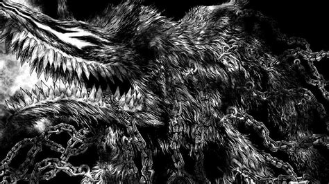 Guts luchando contra la Bestia de las Tinieblas