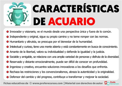 Infografía con las características del signo de Acuario