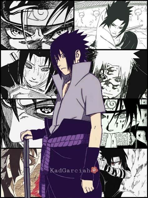 Collage de diferentes fondos de pantalla cálidos de Sasuke
