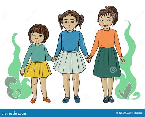 Ilustración de tres hermanas