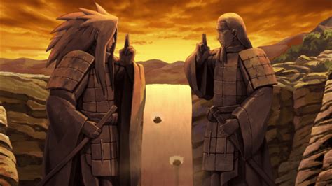Escena del Valle del Final con las estatuas de Hashirama y Madara