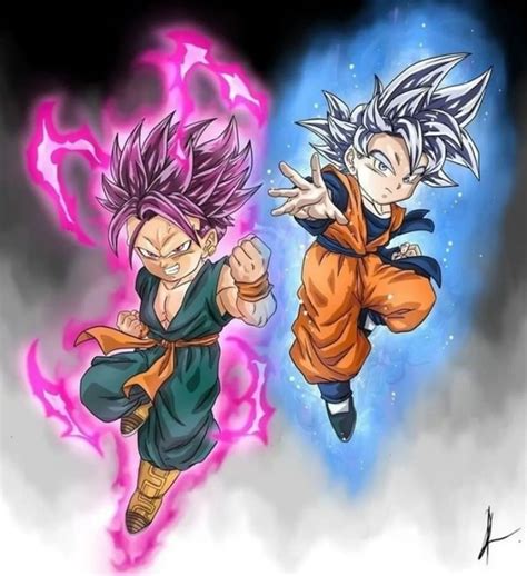 Goten y Trunks transformados en Super Saiyajin