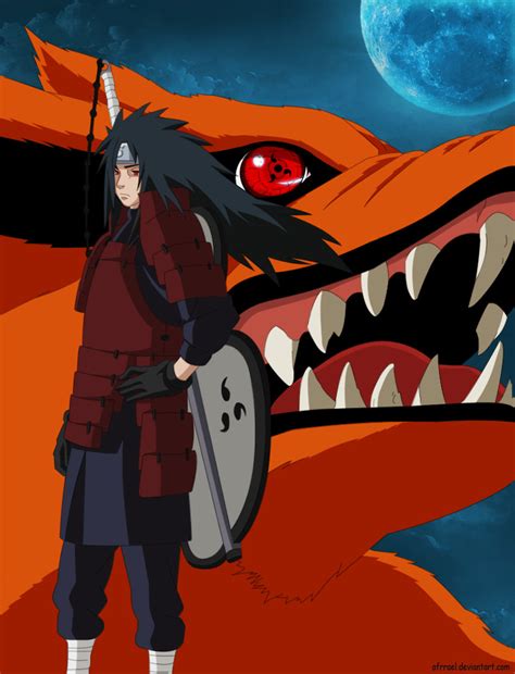 Madara Uchiha manipulando al Kyubi