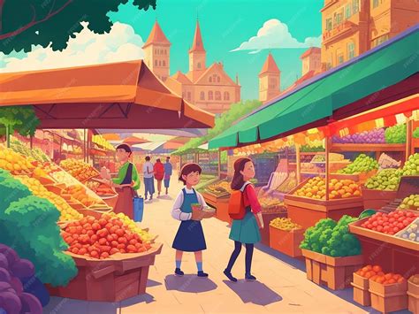 Mercado tradicional con parejas