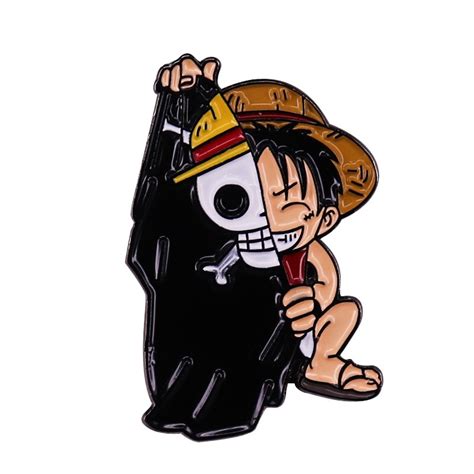 Ilustración de Monkey D. Luffy con su bandera pirata