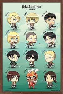 Personajes de Attack on Titan en versión chibi o escolar
