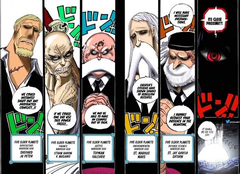 Ilustración de los Cinco Ancianos transformados