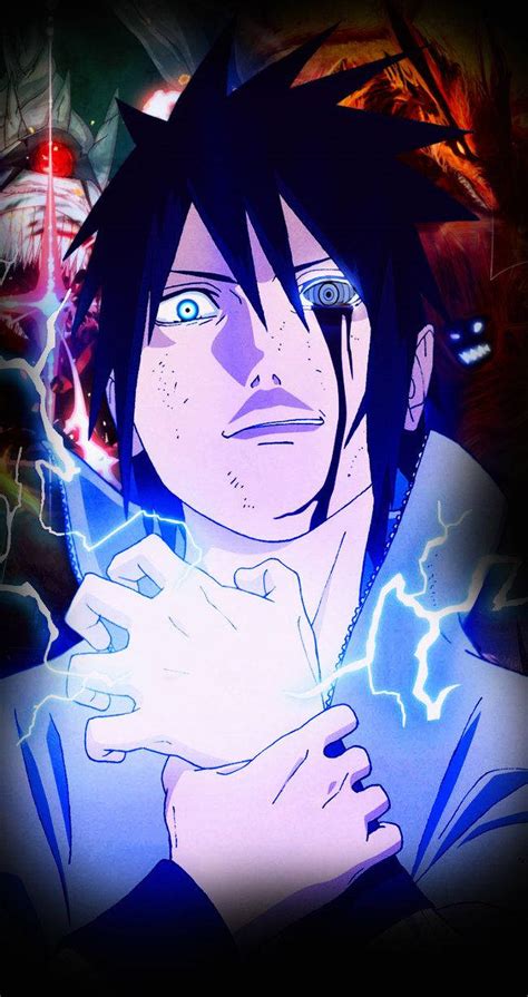 Ilustración de Sasuke utilizando la técnica del Dragón de Fuego